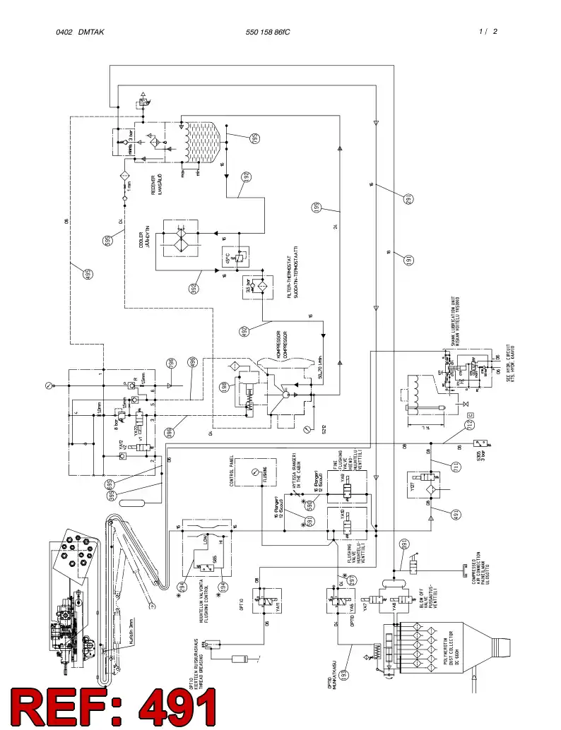 59183795 591 837 95 HOSE ASSY - Sandvik Technical Drawing