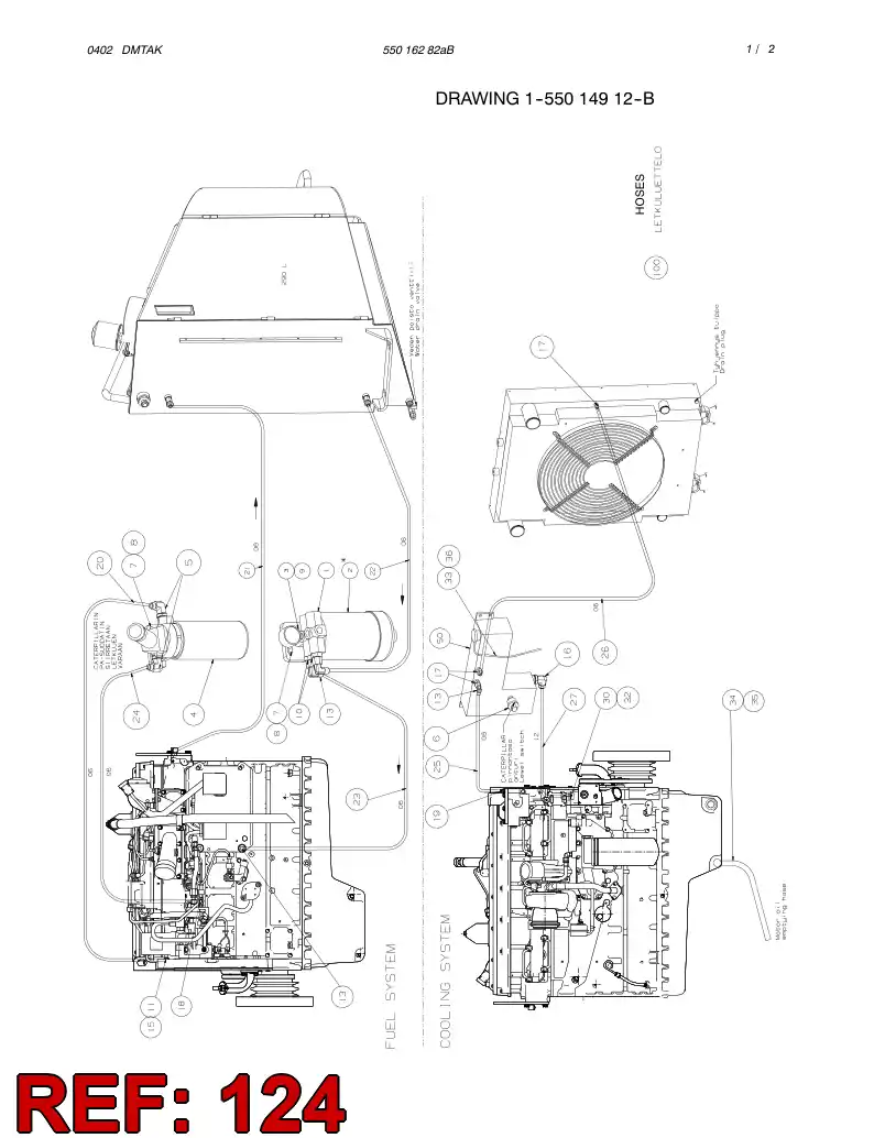 59184276 591 842 76 HOSE ASSY (SEE DOCUMENT 550 190 86) - Sandvik Technical Drawing