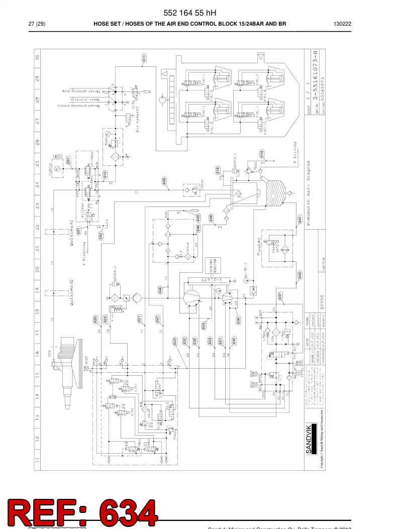 59184510 591 845 10 HOSE ASSY - Sandvik Technical Drawing