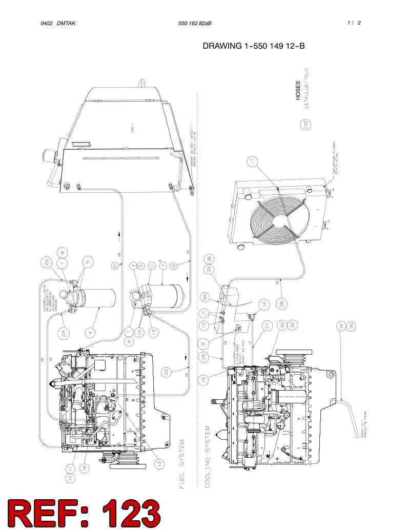 59185849 591 858 49 HOSE ASSY (SEE DOCUMENT 550 190 86) - Sandvik Technical Drawing