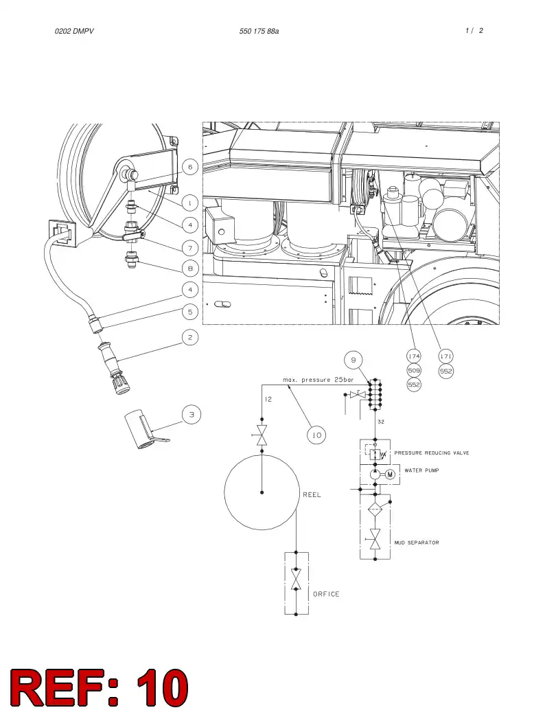 59188163 591 881 63 HOSE ASSY - Sandvik Technical Drawing