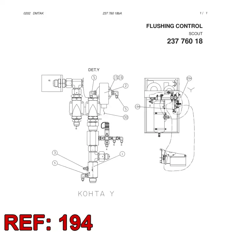 59188605 591 886 05 HOSE ASSY - Sandvik Technical Drawing