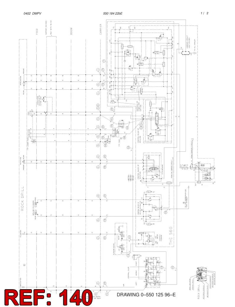 59189814 591 898 14 HYDRAULIC HOSE ASSEMBLY - Sandvik Technical Drawing