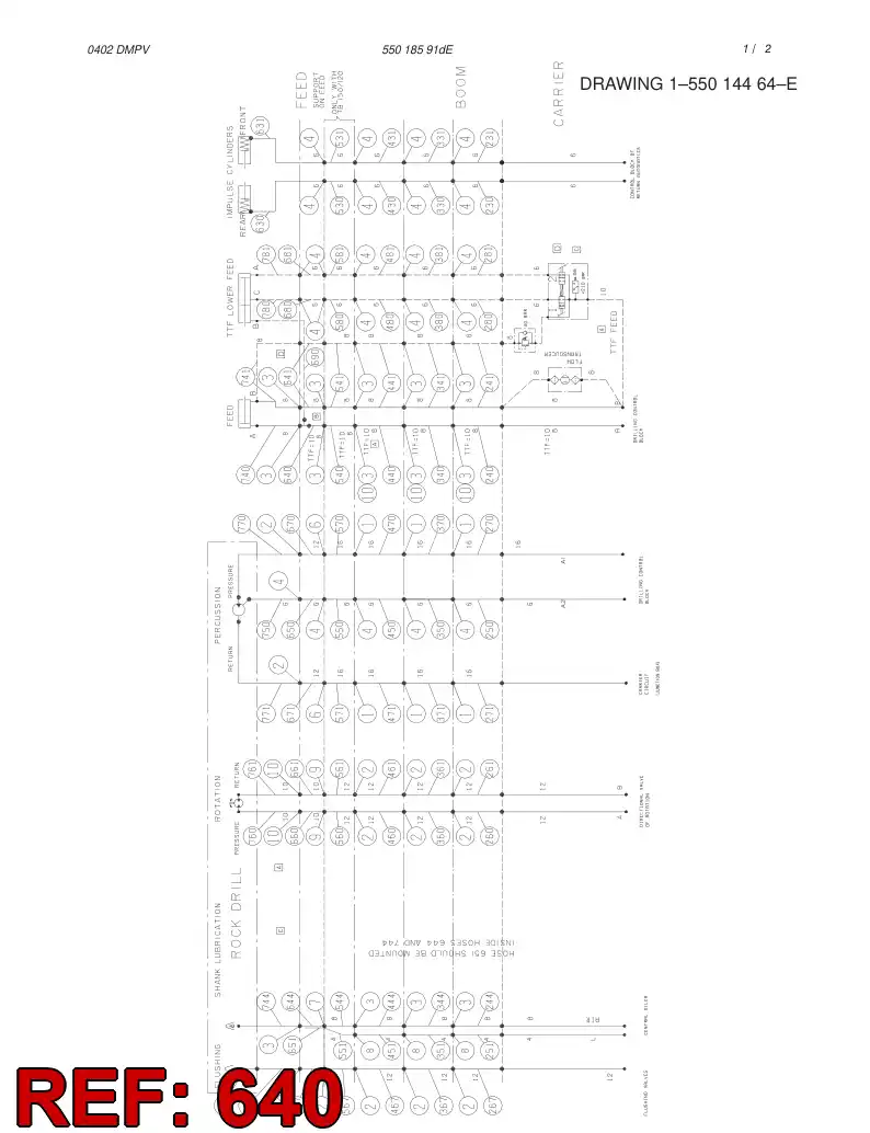 59190022 591 900 22 HYDRAULIC HOSE ASSEMBLY - Sandvik Technical Drawing