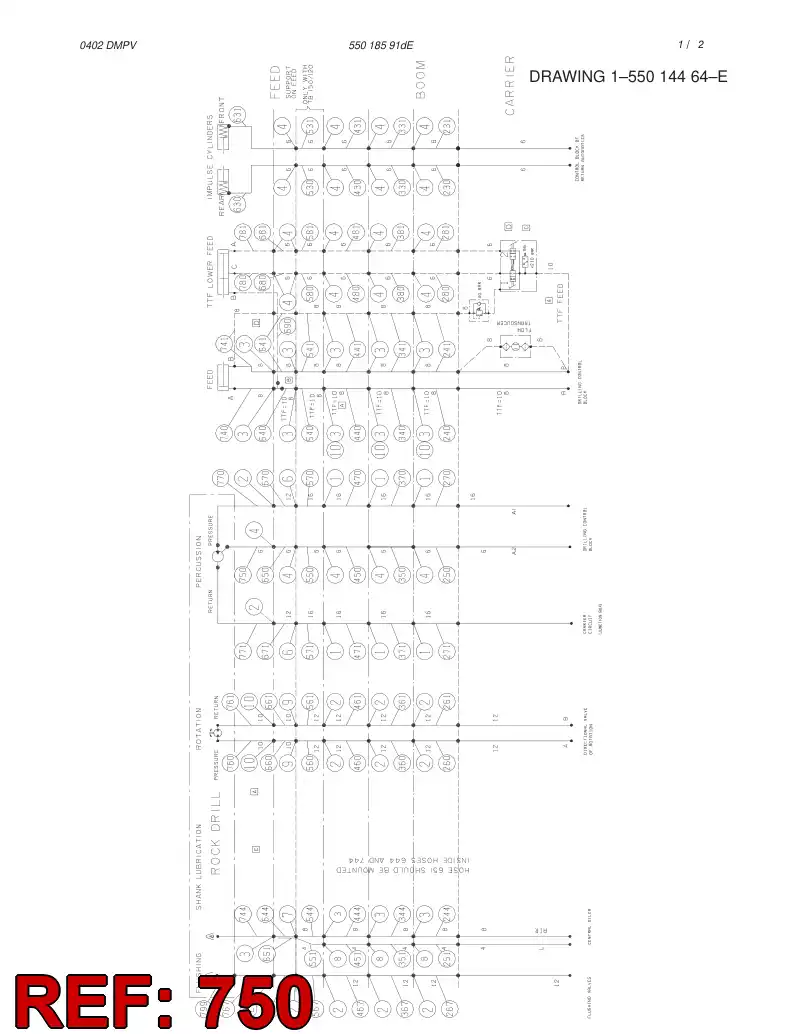 59191010 591 910 10 HOSE ASSY - Sandvik Technical Drawing