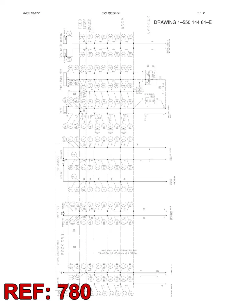 59191023 591 910 23 HOSE ASSY - Sandvik Technical Drawing
