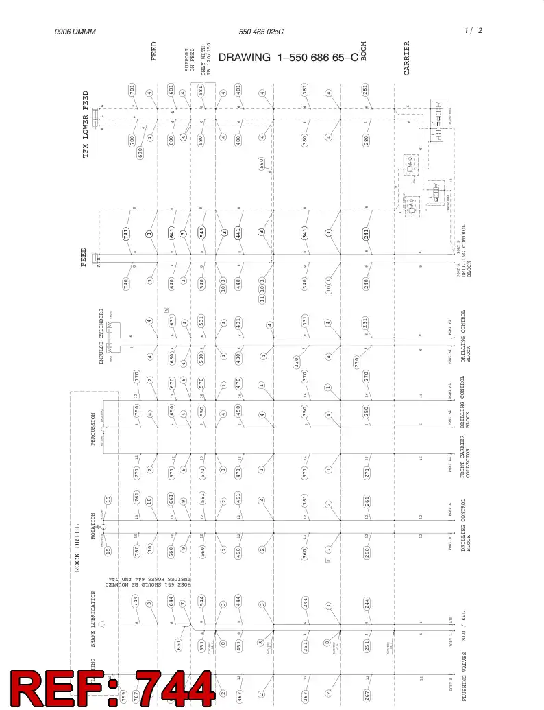 59192310 591 923 10 HYDRAULIC HOSE ASSEMBLY - Sandvik Technical Drawing