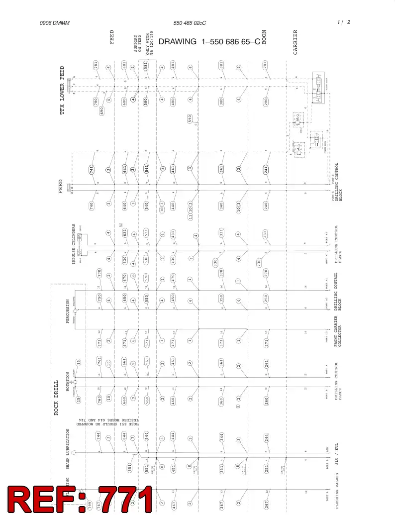 59192518 591 925 18 HYDRAULIC HOSE ASSEMBLY - Sandvik Technical Drawing