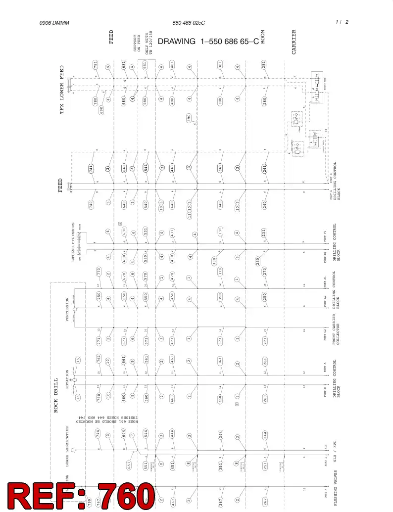 59192531 591 925 31 HYDRAULIC HOSE ASSEMBLY - Sandvik Technical Drawing
