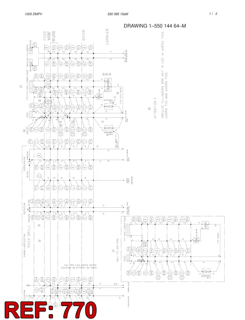 59192583 591 925 83 HYDRAULIC HOSE ASSEMBLY - Sandvik Technical Drawing