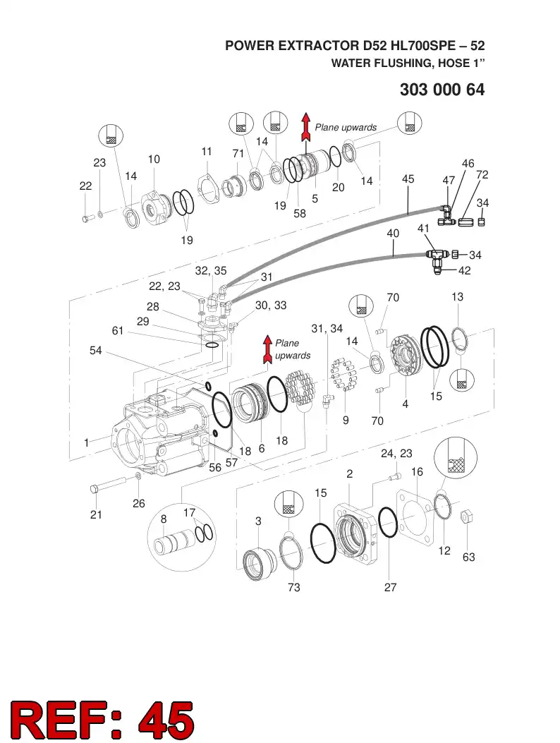59192726 591 927 26 HYDRAULIC HOSE ASSEMBLY - Sandvik Technical Drawing