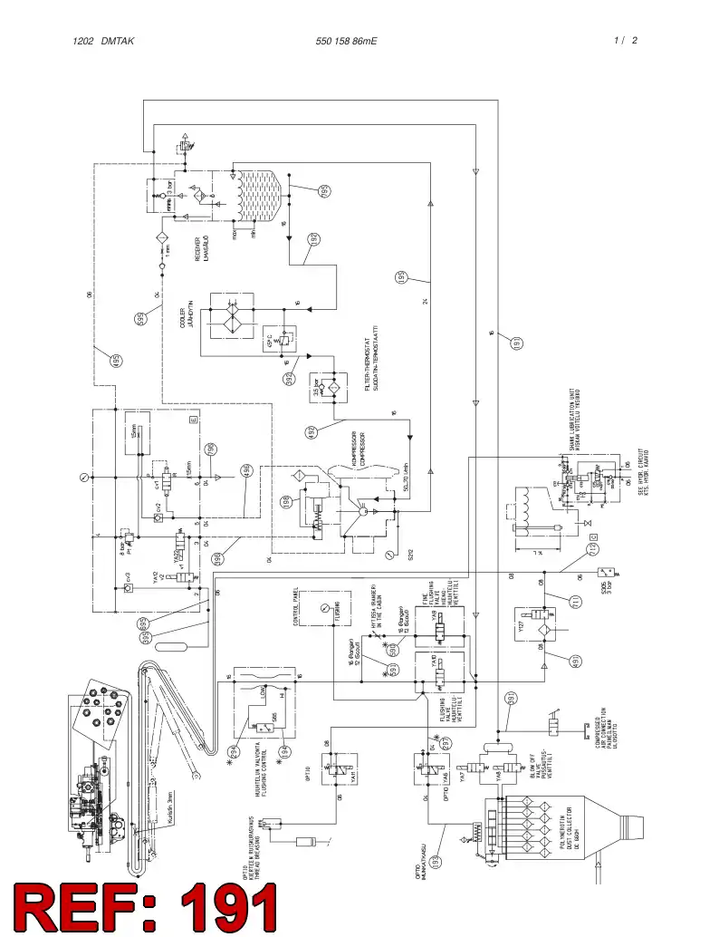 59192947 591 929 47 HYDRAULIC HOSE ASSEMBLY - Sandvik Technical Drawing