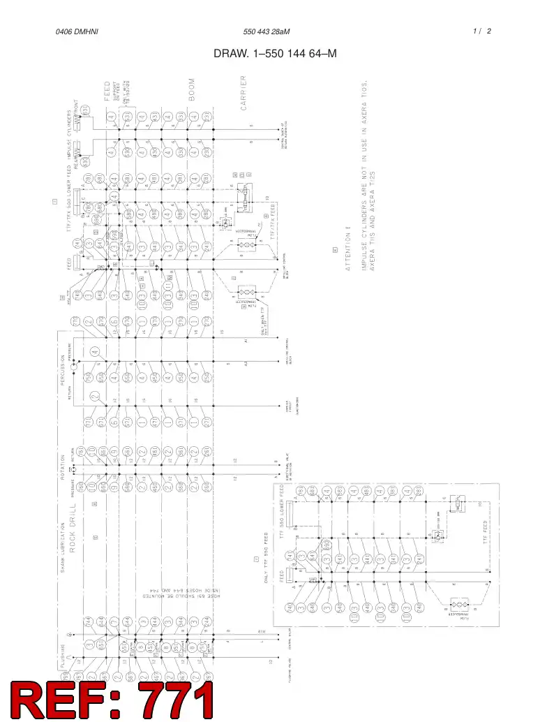 59193025 591 930 25 HYDRAULIC HOSE ASSEMBLY - Sandvik Technical Drawing