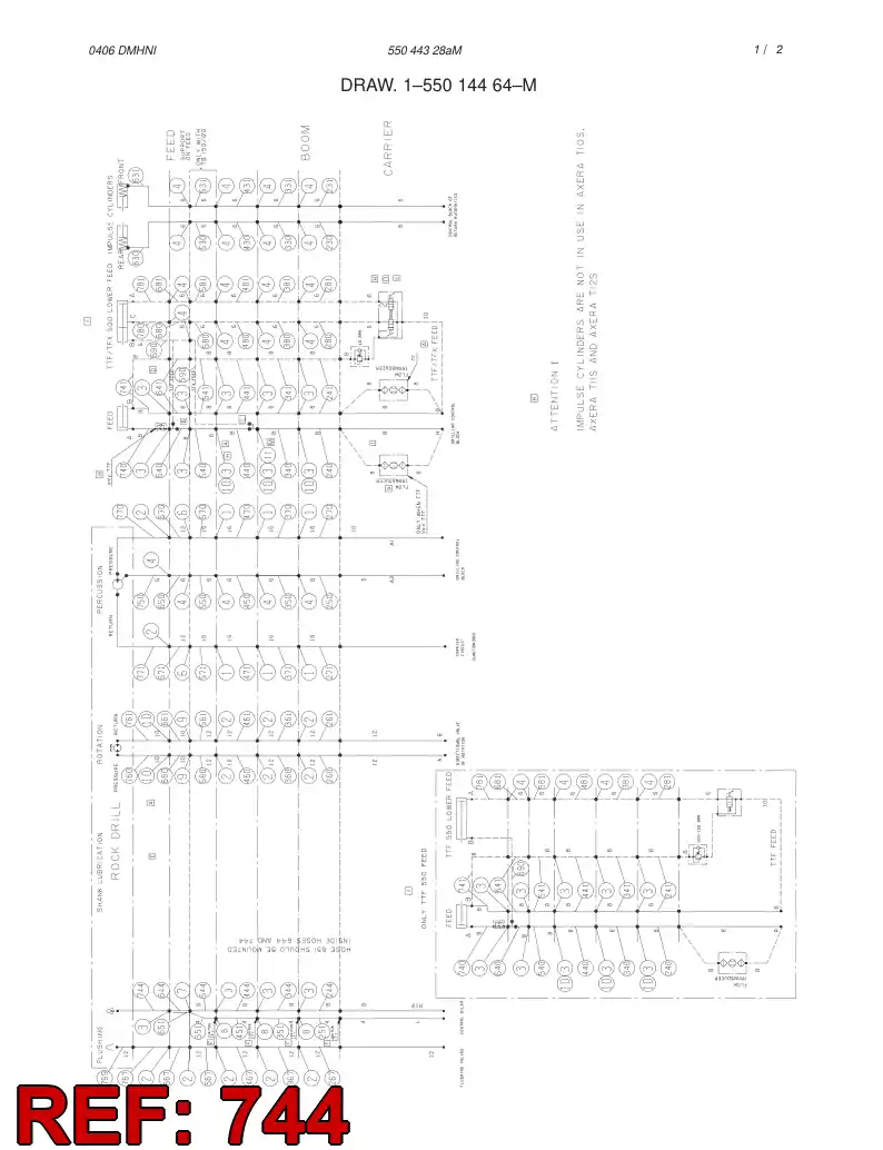 59193038 591 930 38 HYDRAULIC HOSE ASSEMBLY - Sandvik Technical Drawing