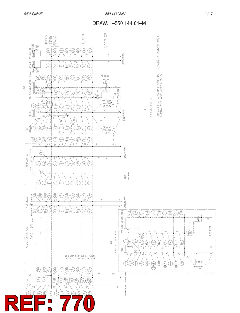 59193064 591 930 64 HYDRAULIC HOSE ASSEMBLY - Sandvik Technical Drawing