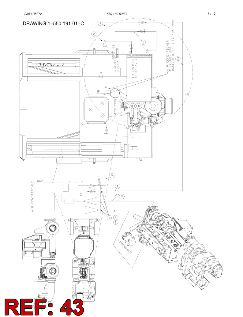 59193753 591 937 53 REFRIGERATION HOSE ASSEMBLY - Sandvik Technical Drawing