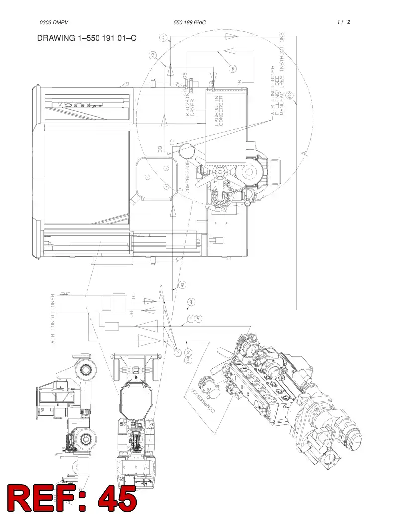 59193792 591 937 92 REFRIGERATION HOSE ASSEMBLY - Sandvik Technical Drawing