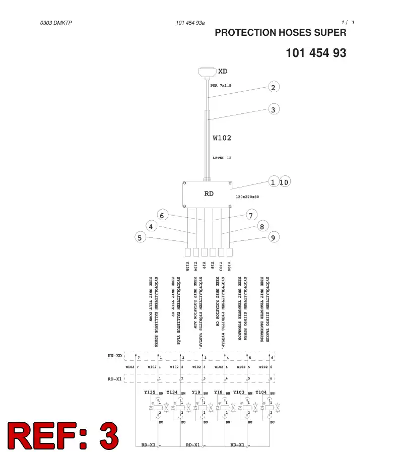 59194949 591 949 49 CABLE PROTECTION HOSE ASSEMBLY - Sandvik Technical Drawing