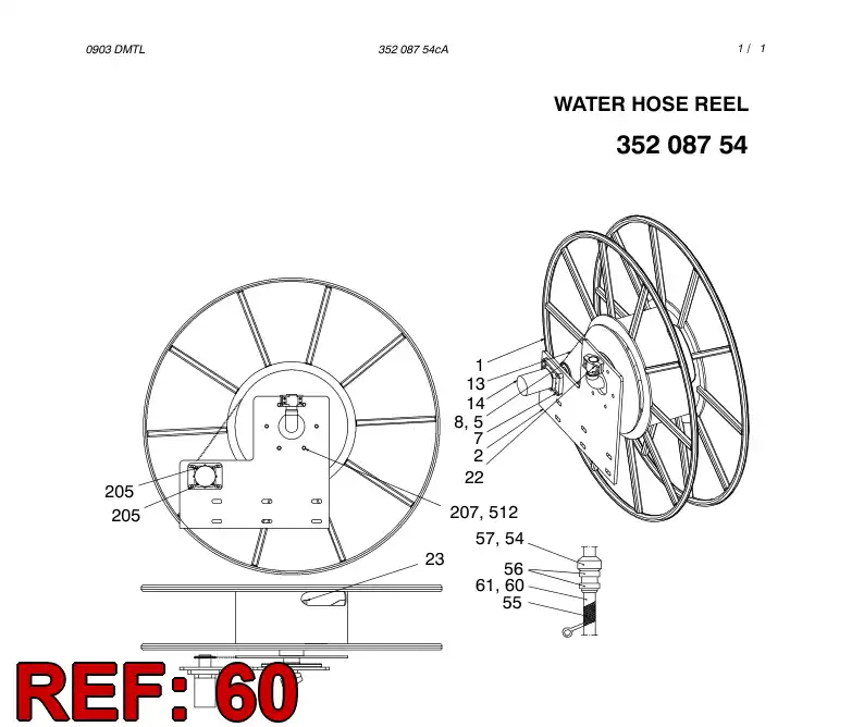 59195651 591 956 51 HOSE ASSY - Sandvik Technical Drawing
