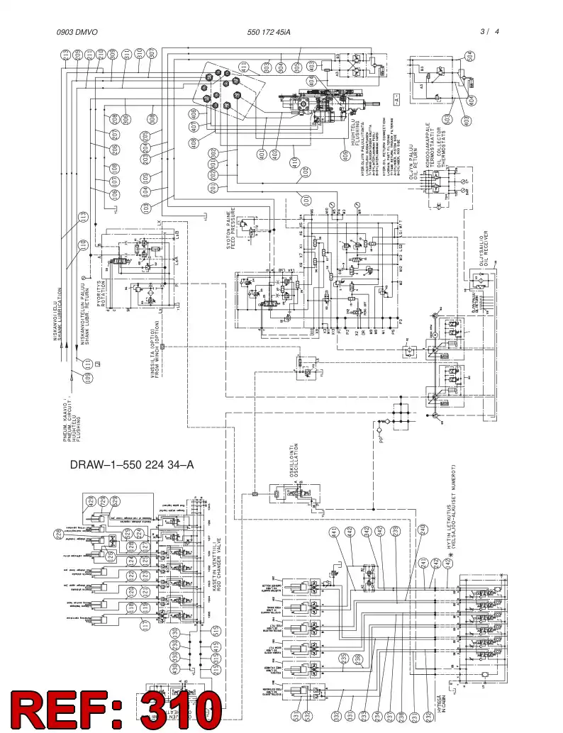 59195755 591 957 55 HYDRAULIC HOSE ASSEMBLY - Sandvik Technical Drawing