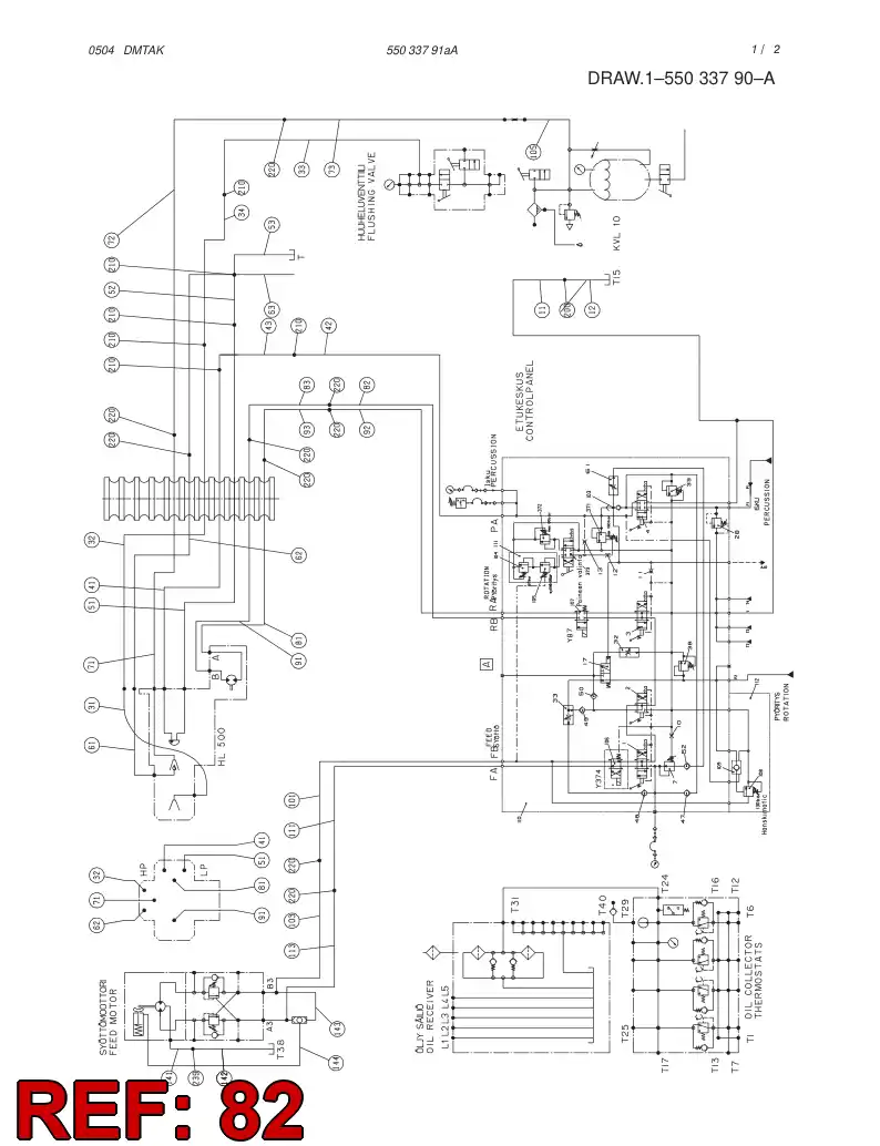 59196054 591 960 54 HYDRAULIC HOSE ASSEMBLY - Sandvik Technical Drawing