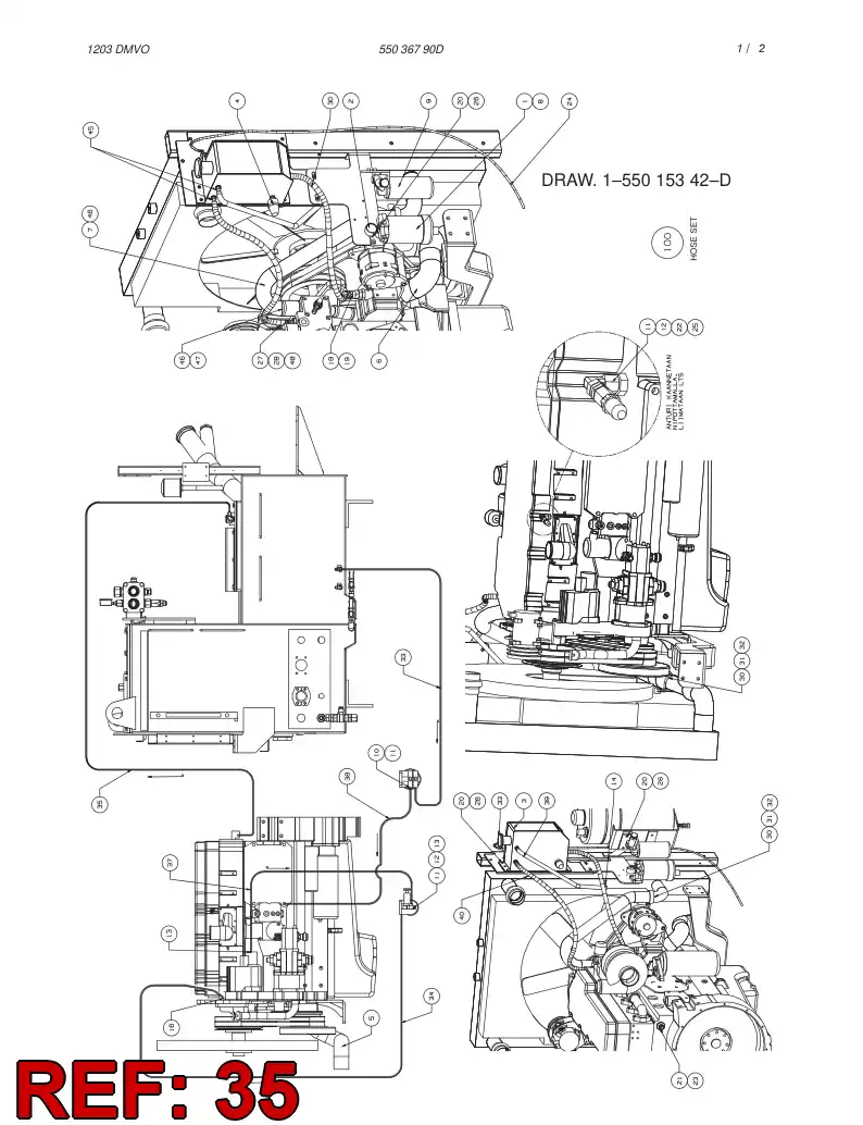 59196314 591 963 14 FUEL HOSE ASSEMBLY - Sandvik Technical Drawing