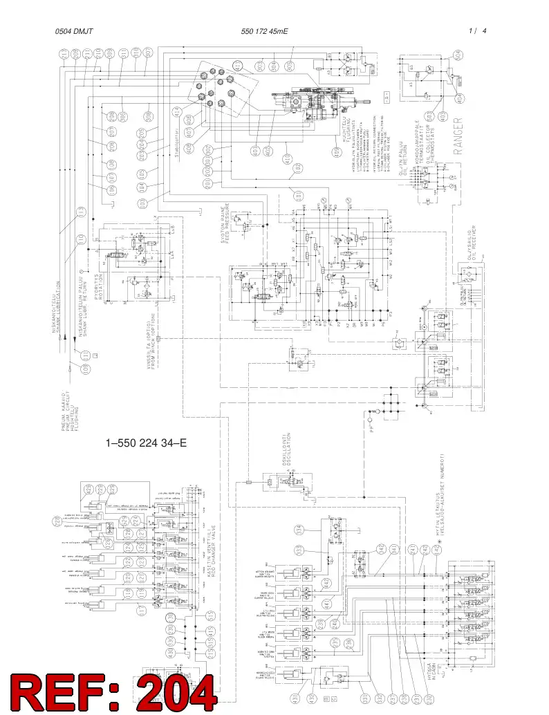 59197510 591 975 10 HYDRAULIC HOSE ASSEMBLY - Sandvik Technical Drawing