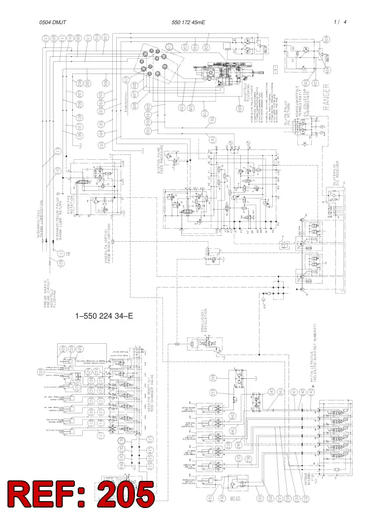 59197523 591 975 23 HYDRAULIC HOSE ASSEMBLY - Sandvik Technical Drawing
