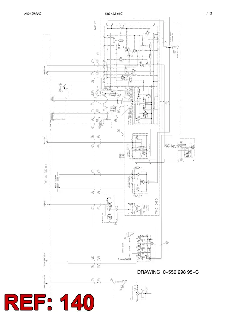 59197809 591 978 09 HYDRAULIC HOSE ASSEMBLY - Sandvik Technical Drawing