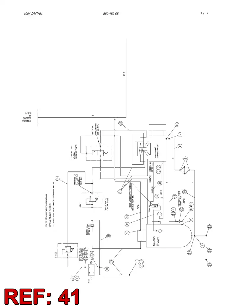59198472 591 984 72 HYDRAULIC HOSE ASSEMBLY - Sandvik Technical Drawing