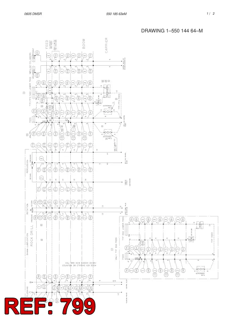 59199770 591 997 70 HYDRAULIC HOSE ASSEMBLY - Sandvik Technical Drawing