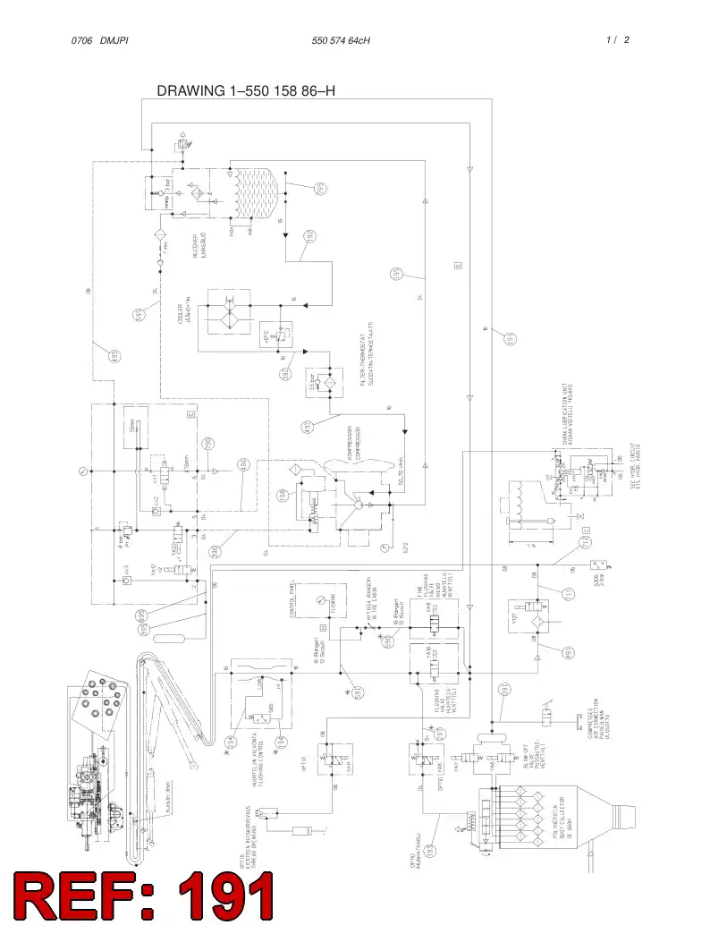 59199838 591 998 38 HYDRAULIC HOSE ASSEMBLY - Sandvik Technical Drawing