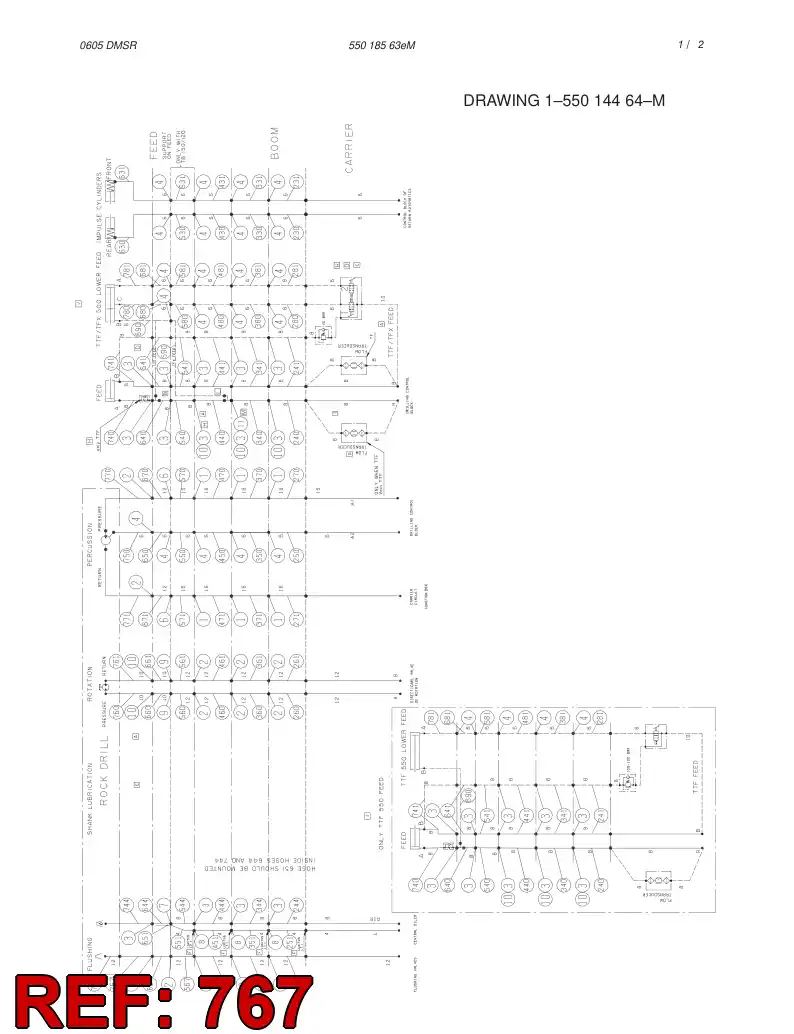 59199962 591 999 62 HYDRAULIC HOSE ASSEMBLY - Sandvik Technical Drawing