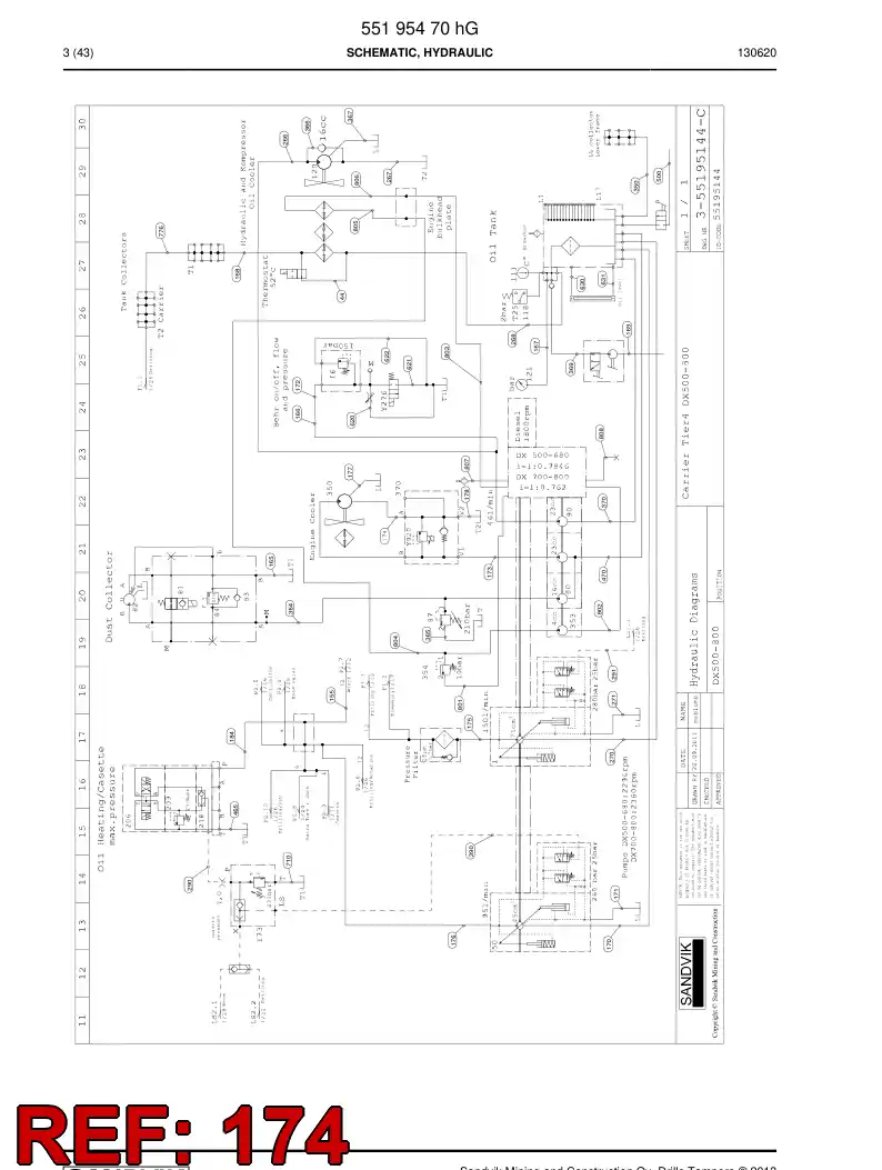 59199995c 591 999 95c Hydraulic hose assembly - Sandvik Technical Drawing