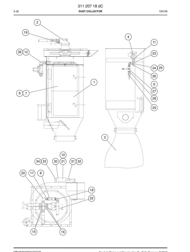 59200007 592 000 07 Hydraulic hose assembly - Sandvik Technical Drawing