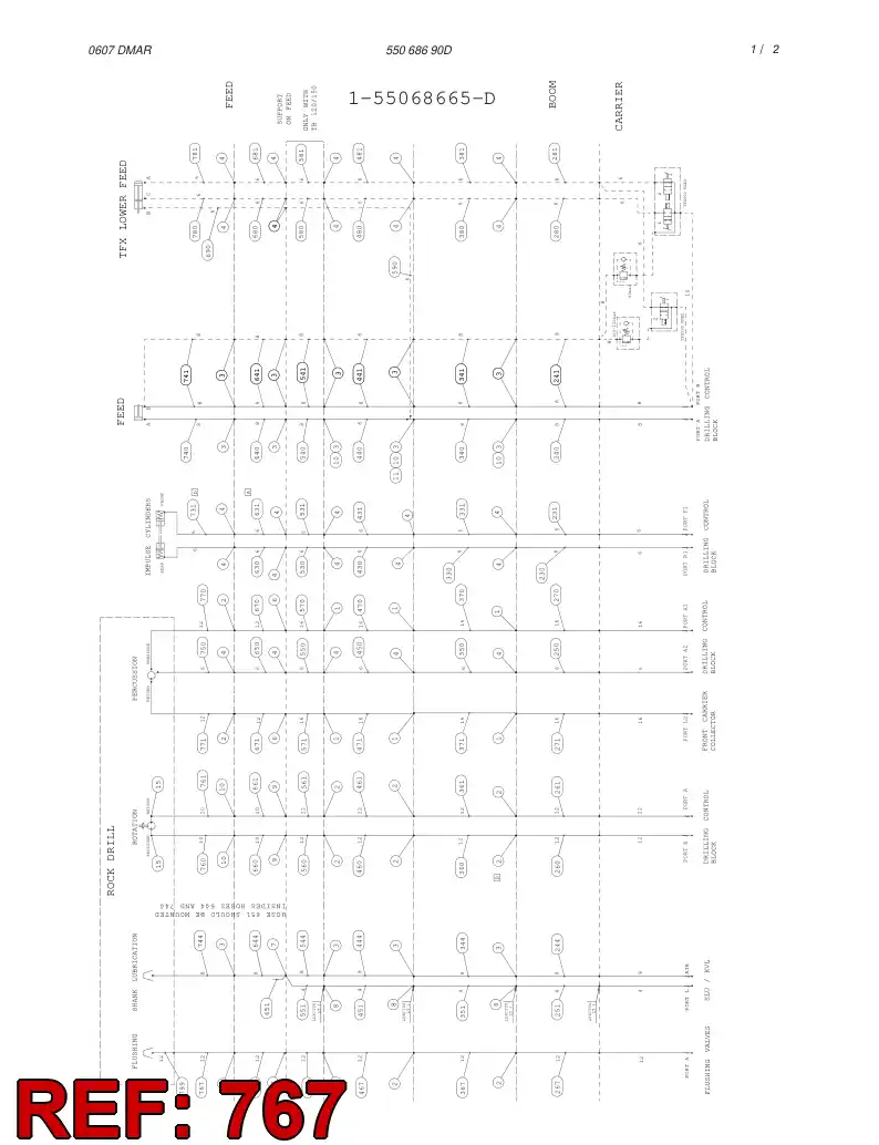 59200024 592 000 24 HYDRAULIC HOSE ASSEMBLY - Sandvik Technical Drawing