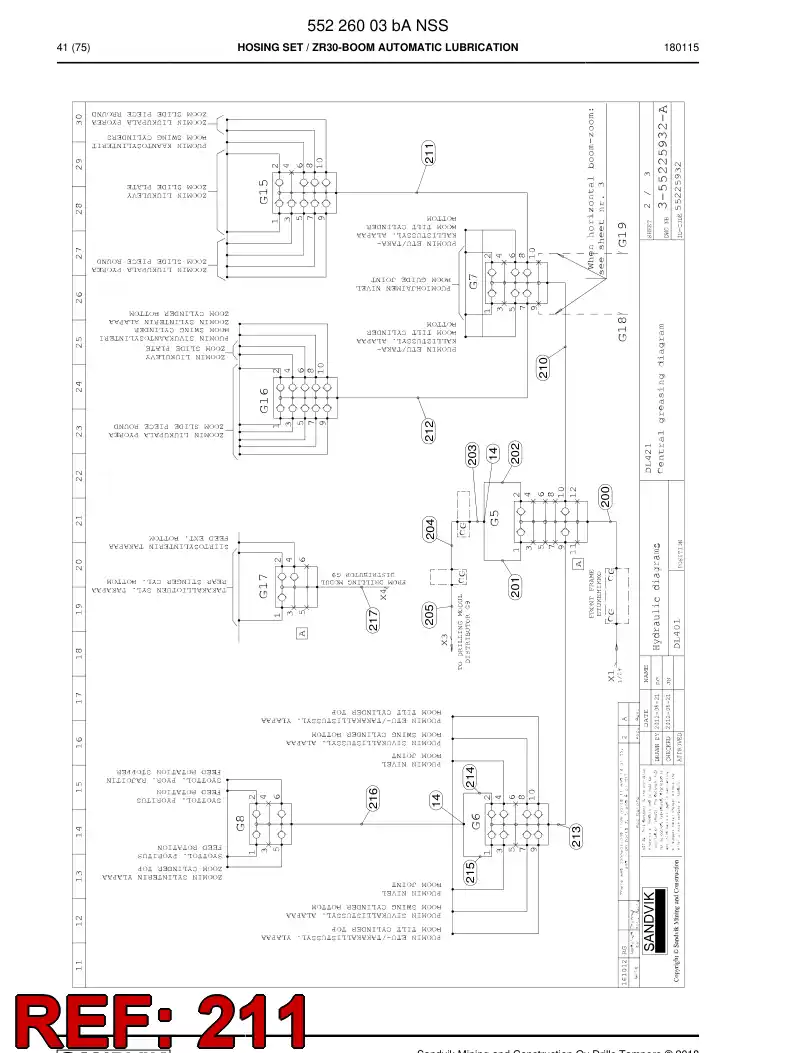 59200383 592 003 83 Hose Assembly - Sandvik Technical Drawing