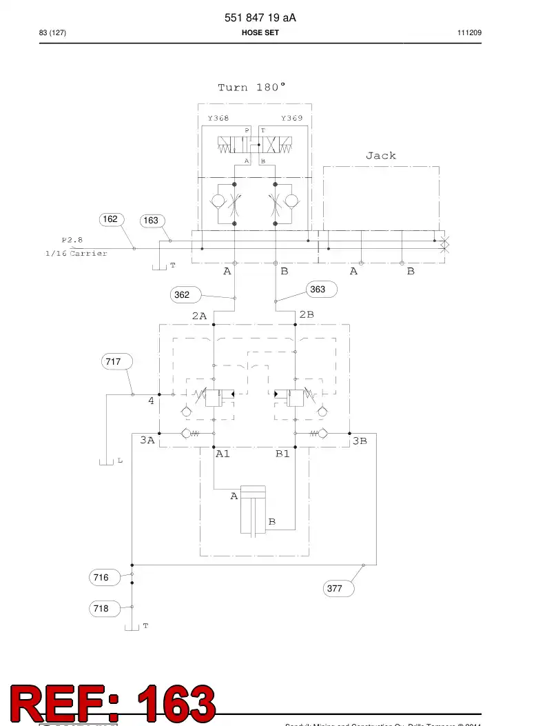59200453 592 004 53 Hose Assembly, Hydraulic - Sandvik Technical Drawing