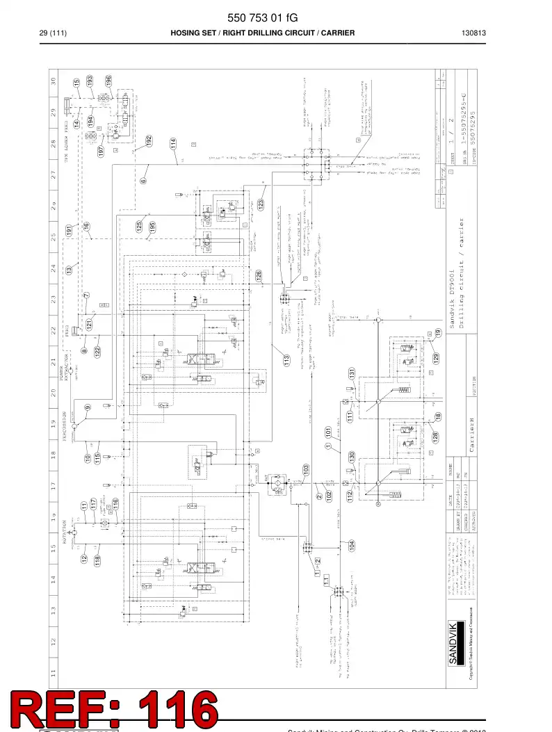 59200473a 592 004 73a Hose Assembly, Hydraulic - Sandvik Technical Drawing