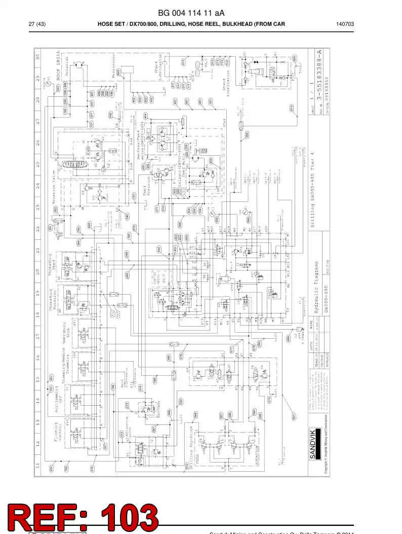 59200513 592 005 13 Hose Assembly, Hydraulic - Sandvik Technical Drawing
