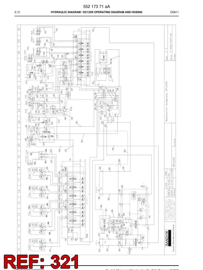 59200535 592 005 35 Hose Assembly, Hydraulic - Sandvik Technical Drawing