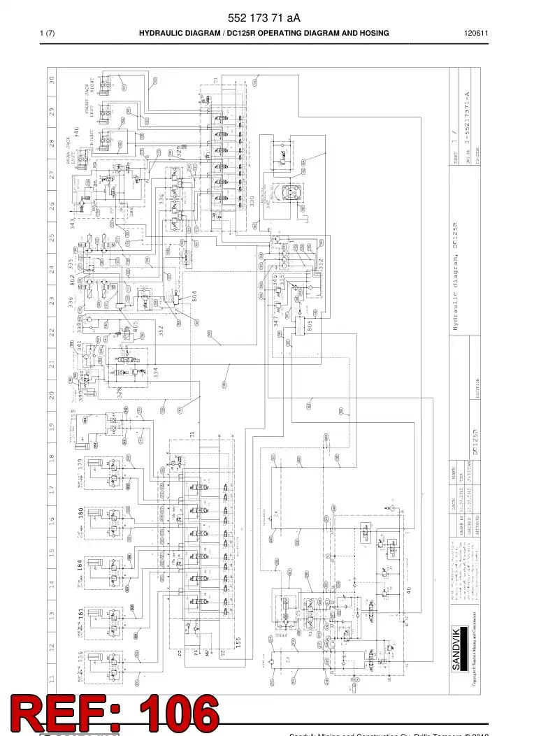 59200543 592 005 43 Hose Assembly, Hydraulic - Sandvik Technical Drawing