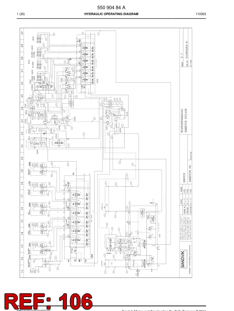 59200551 592 005 51 Hose Assembly, Hydraulic - Sandvik Technical Drawing