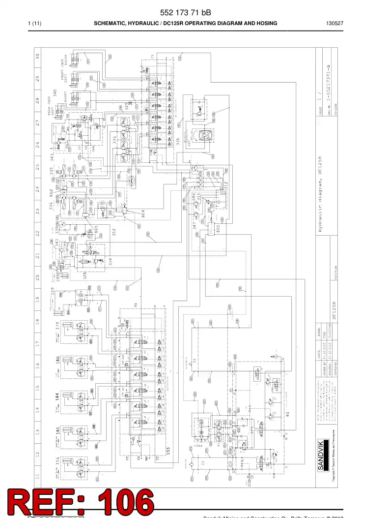 59200555 592 005 55 Hose Assembly, Hydraulic - Sandvik Technical Drawing