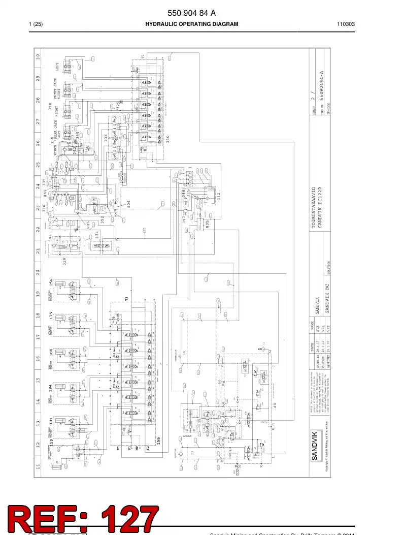 59200557 592 005 57 Hose Assembly, Hydraulic - Sandvik Technical Drawing