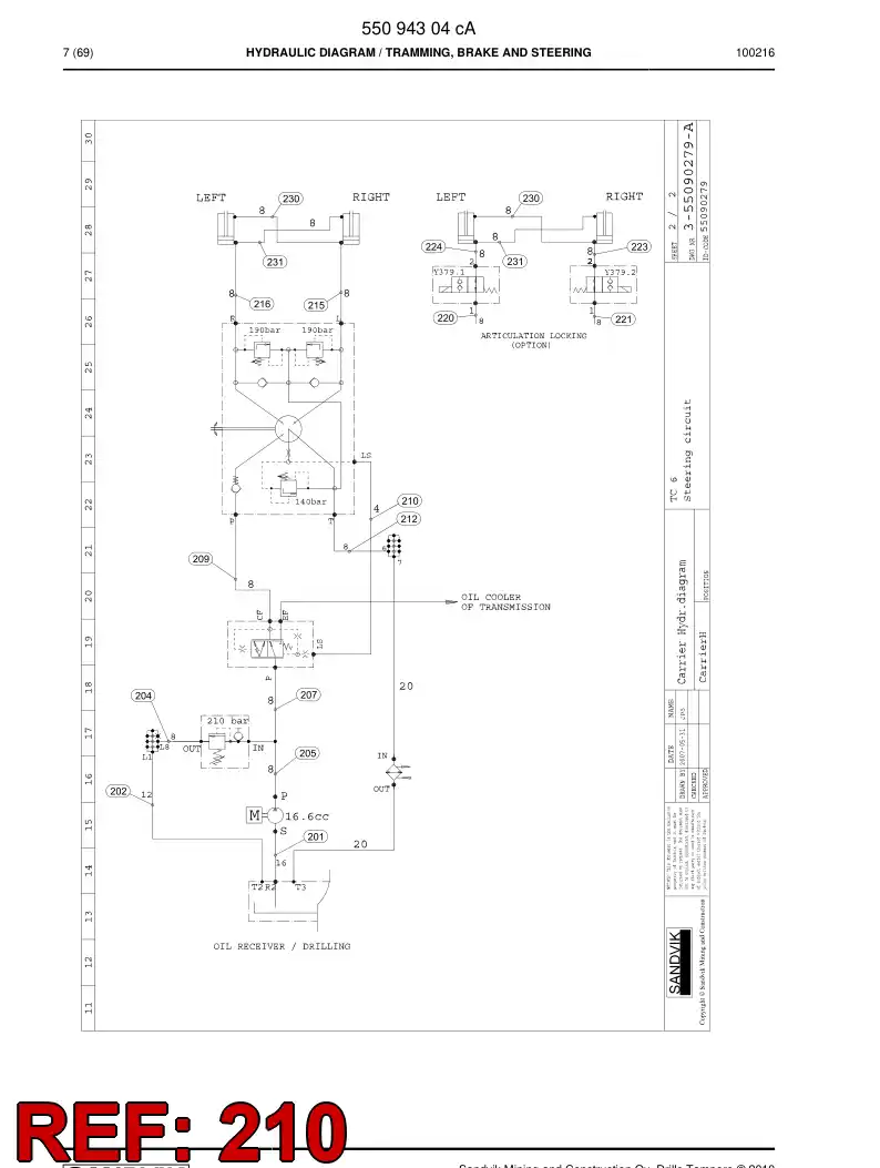 59200567 592 005 67 Hose Assembly, Hydraulic - Sandvik Technical Drawing