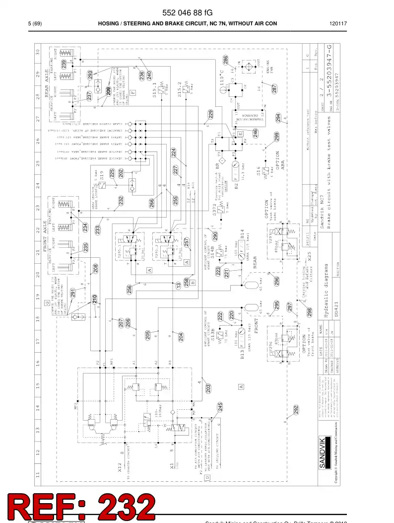 59200571 592 005 71 Hose Assembly, Hydraulic - Sandvik Technical Drawing