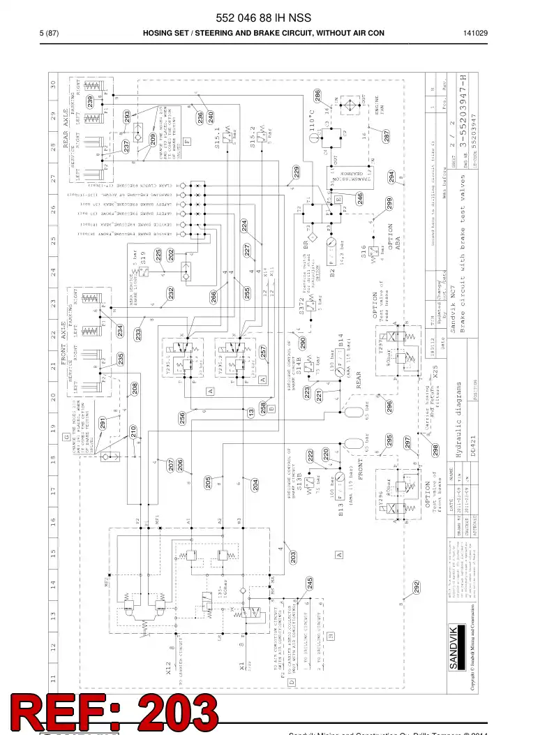 59200573b 592 005 73b Hose Assembly, Hydraulic - Sandvik Technical Drawing