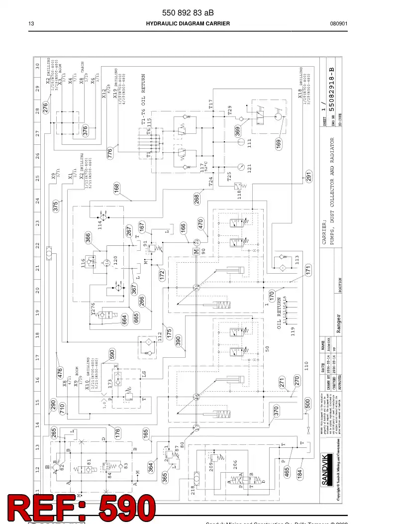 592 005 75 Hose Assembly, Hydraulic - drawing