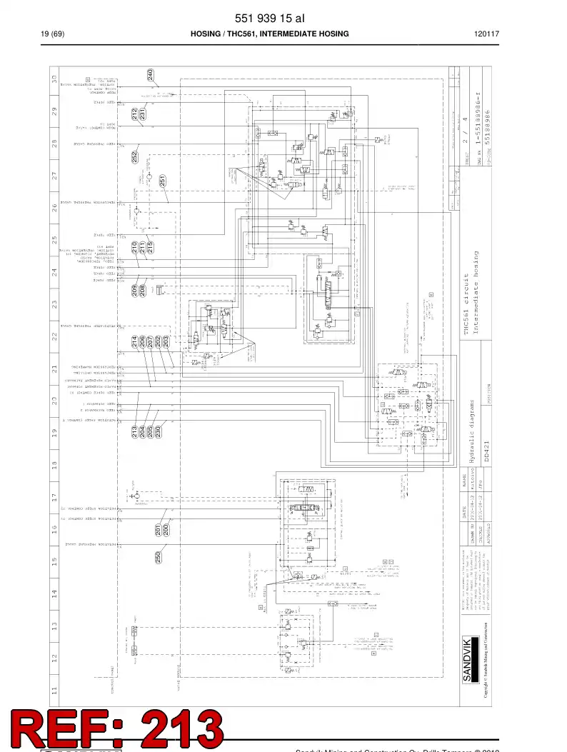59200577 592 005 77 Hose Assembly, Hydraulic - Sandvik Technical Drawing